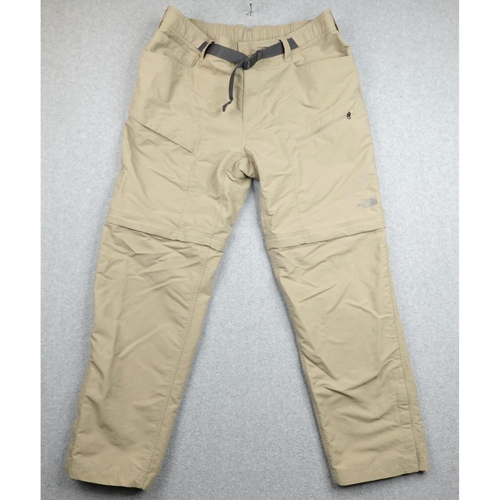 The North Face Convertible Cargo Pants Mens Large Beige Hiking Outdoor Utility